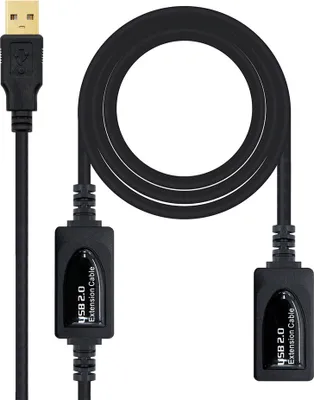 Produktbild von Nanocable 10.01.0213, 15 m, USB A, USB A, USB 2.0, Männlich/Weiblich, Schwarz