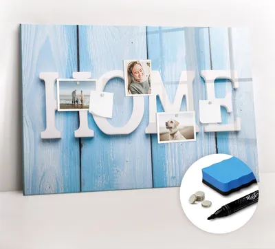 Produktbild von Magnetpinnwand Memoboard - Zubehörsatz - Schwarzer Marker + Schwamm + Magnete - 90 x 60 cm - Hausinschrift