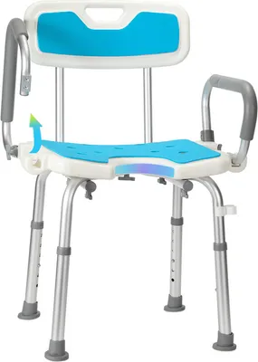 Produktbild von SWANEW Duschhocker Badhocker Höhenverstellbar Duschstuhl bis 136kg  Badsitz Anti-Rutsch mit arm und rückenlehne Armlehne Reversibel