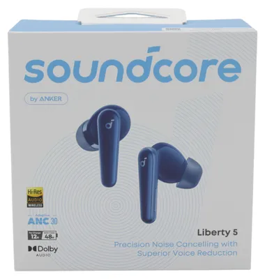 Zdjęcie produktu dla Soundcore Liberty 5, True Wireless Stereo (TWS), Połączenia/muzyka, 57 g, Zestaw słuchawkowy, Niebieski