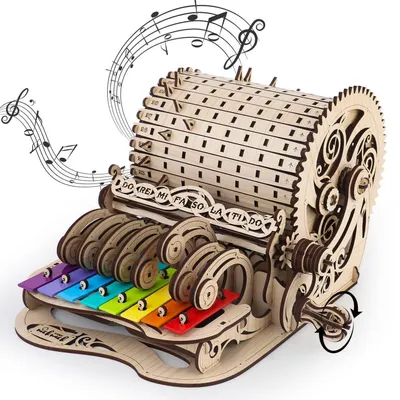 Image de Puzzle 3D en bois, boîte à musique mécanique avec éclairage