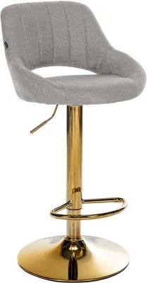 Image de Tabouret de bar Milet, revêtement en tissu, couleur : gris, dimensions : 47 x 48 x 85 cm