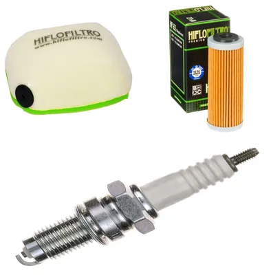 Image de Kit d'entretien pour KTM SX 250 année 2022 : filtre à air, filtre à huile, bougie d'allumage de pamoto - Neuf