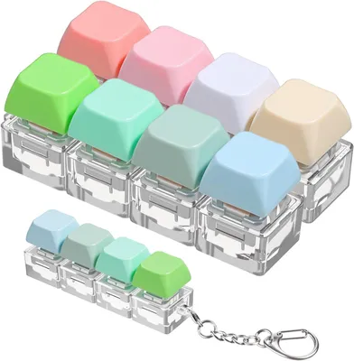 Obrázek produktu pro Hračky na fidgetování ve tvaru klávesnice - sada 2 kusů - klávesové clickery na prsty, přívěsky na klíče, 4 v 1
