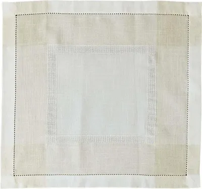 Immagine prodotto di Tovaglia ALMA in lino con orlo a giorno in poliestere 60 x 60 cm