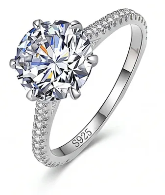 Ring aus 925er Sterlingsilber mit einem großen Zirkonia - TOLLzWOOD