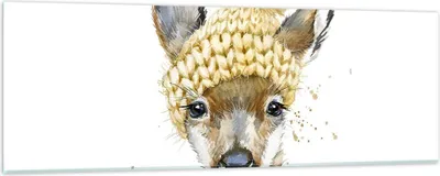 Produktbild von Bilder auf glas - Tier Hut Hirsch modern - 90x30cm - Glasbilder - Wandbilder - Kunstdruck - zum Aufhängen bereit - Wanddekoration aus Glas - Glas Bilder - Wandbild auf Glas - Einteilig - GAB90x30-2861