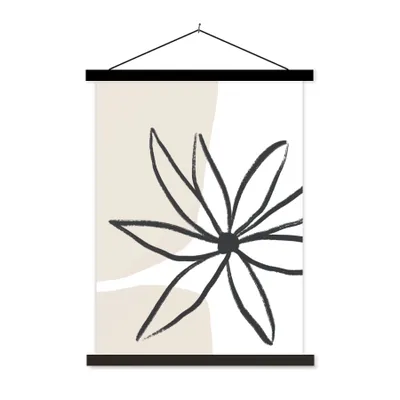 Produktbild von MuchoWow® Textilposter Blumen - Minimalismus - Pastell 40x53 cm mit schwarzem Rahmen - Abbildung