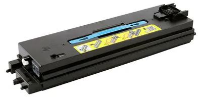 A black toner collection unit for an HP LaserJet printer, shown at a slight diagonal angle against a white background.