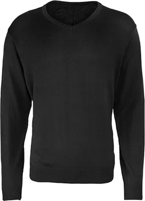 Produktbild von Premier Workwear PR694 | Herren V-Neck Knitted Sweater / ® Standard 100 - Farbe: Black - Größe: XS