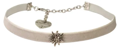 Produktbild von Alpenflüstern Trachten-Samt-Kropfband Edelweiss mini - nostalgische Trachtenkett