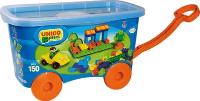 Produktbild von Bauklötze Trolley 150-teilig multicolor - große Unico Box auf Rädern