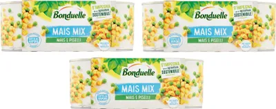 Produktbild von 3x Bonduelle Mais Mix Mais e Piselli Süßer und Knuspriger Mais mit Erbsen ( 3 x 170g )
