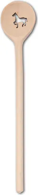 Produktbild von Kochlöffel, rund, mit Motiv Pferd, aus Holz 30 cm
