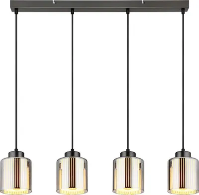Produktbild von LED Hängeleuchte, schwarz-chrom, Glas, verchromt, H 120 cm