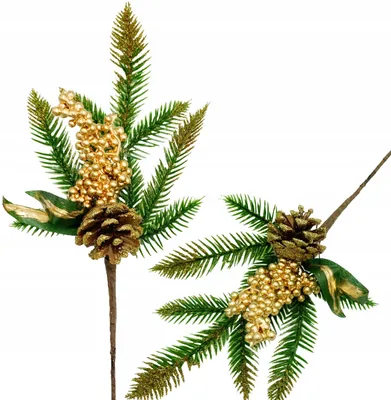 Produktbild von Dekorativer Weihnachtsast mit Zapfen und Beeren