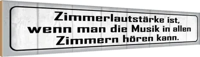 Produktbild von vianmo Holzschild 10x46 cm Zimmerlautstärke ist Musik in Spruch Zitat