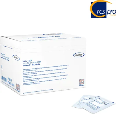 Produktbild von Maimed Mullkompressen steril 100 Stück/Box 8-fach | 7,5x7,5cm