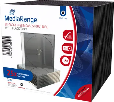 Produktbild von MediaRange 1er CD-/DVD-Hüllen Slimcases schwarz, 25 St.
