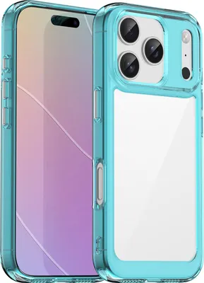 Obrázek produktu pro Pouzdro pro iPhone 17 Pro průhledné, nárazuvzdorné TPU silikonové ochranné pouzdro nebesky modré