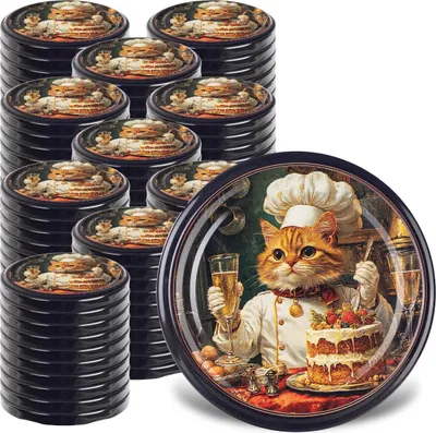 Produktbild von KADAX Schraubdeckel fi82 mm, Twist-Off-Deckel Set aus Metall, Ersatzdeckel für Einmachgläser, Deckel mit 6 Einrastzähnen für Sturzgläser und Einmachgläser (Katzen, 100 Stück)