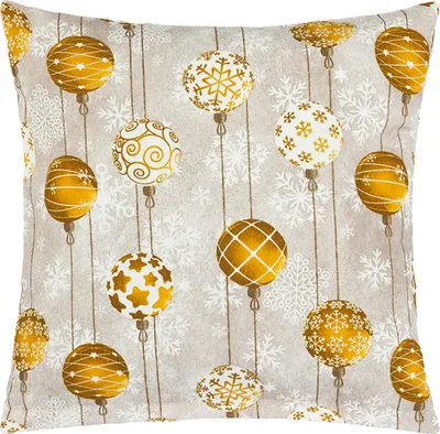 Image de Coussin NOËL - 45x45 cm - Or,Gris