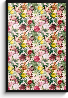 Produktbild von MuchoWow® MuchoWow® Gerahmtes Poster Rosen - Blumen - Collage - Gelb 60x90 cm - Poster mit zchwarzem Bilderrahmen - Kunst