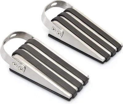 Obrázek produktu pro Sada dveřních zarážek z nerezové oceli, černá/stříbrná, 12,5 cm