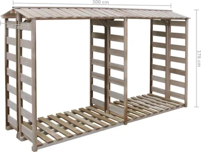 Obrázek produktu pro vidaXL přístřešek na palivové dřevo 300x90x176 cm borovice impregnovaná