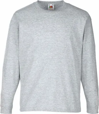 Produktbild von Fruit of the Loom - Kids Long Sleeve Valueweight T - Heather Grey - 140