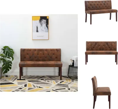 Immagine prodotto di vidaXL Panca 120 cm in pelle scamosciata marrone - Panche per il corridoio e per la sala