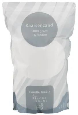 Imagen del producto de HomeBound, polvo para velas, 1000 g, con 16 mechas, color blanco