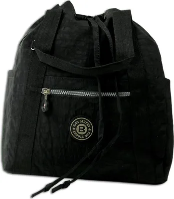 Produktbild von Bag Street Rucksack Crinkle Nylon schwarz trendiger Damen Handtasche ORJ202S