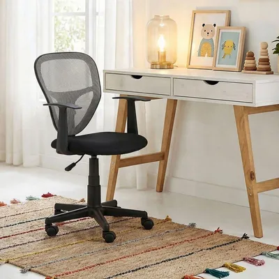 Produktbild von Kinderdrehstuhl STUDIO - Ergonomischer Schreibtischstuhl mit Armlehnen, Verstellbar, schwarz/grau - Ideal für Kinder, Atmungsaktives Mesh, Leichter Aufbau [bis 80kg]