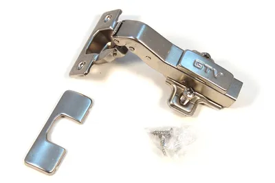Produktbild von GTV Winkelscharnier 45 HCKT, Eckschrankscharnier mit Soft-Close Dämpfung, 3D Verstellung und Clip-On Technik, Topf-Ø 35mm, inkl. Abdeckkappen, Stahl vernickelt