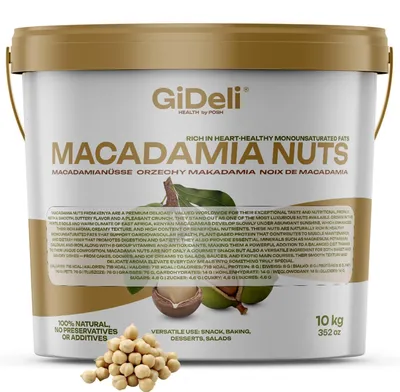 Image de Noix de macadamia concassées, 10 kg. Noix de macadamia non salées, crues, idéal pour les mueslis, la pâtisserie, etc. (Marque : GiDeli)