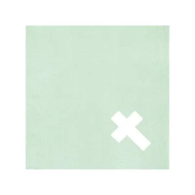 Produktbild von RP 20 Cocktailservietten Punched Cross Perl Effect mint - mintgrün mit ausgestanztem Kreuz 25x25cm