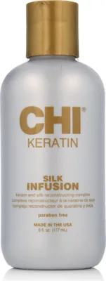 Obrázek produktu pro CHI Keratin Silk Infusion, Ženy, Všechny vlasy, Poškozené vlasy, Hydratační, Ochana, Oprava, Lesklý, Změkčující, Posilující, 177 ml, Láhev, Keratin