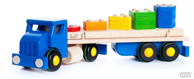 Image de Camion en bois Bajo - Jouets de tri pour enfants - 50 cm