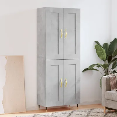 Produktbild von vidaXL Highboard Betongrau 69,5x34x180 cm Holzwerkstoff
