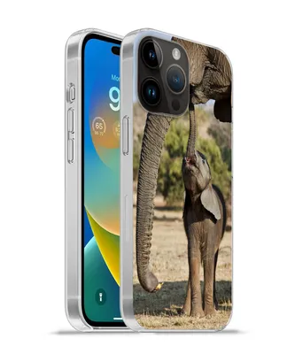 Produktbild von MuchoWow® Handyhülle Schutzhülle Hülle für Apple iPhone 14 Pro - Softcase Elefant - Tiere - Gras - Natur Silikon Softcase Handy Hülle - Umschlag