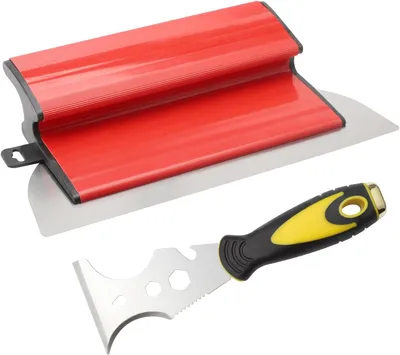 Imagen del producto de Espátula de acero inoxidable, hoja de 25 cm, mango ergonómico, ideal para placas de yeso y papel tapiz