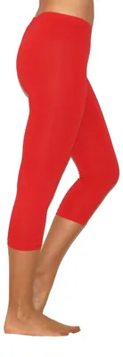Zdjęcie produktu dla Legginsy damskie 3/4 Capri bawełniane czerwone XXL