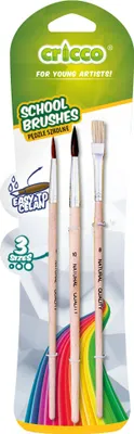 Produktbild von Pinsel Starter-Set 3-teilig Schulbürsten, mit verschiedenen Formen und Größen