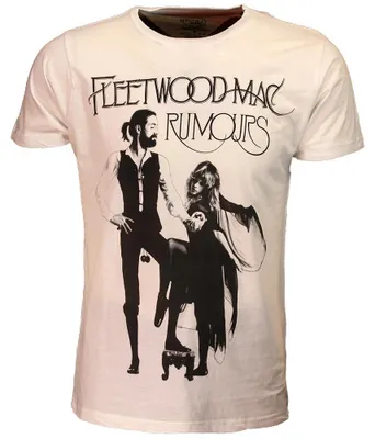 Zdjęcie produktu dla Fleetwood Mac Rumors – czarny nadruk na białej koszulce – rozmiar M