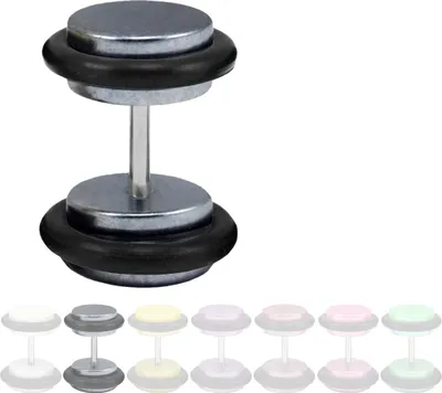 Produktbild von Fake Plug Ohrstecker Shiny Pastel Größe - 10 mm Farbe - Silber