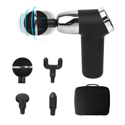 Produktbild von Massagepistole AsVIVA MGN2 schwarz Physiovibe S Massage Gun elektrisch mit 4 Aufsätzen für Nacken Schulter Rücken