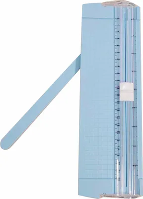 Image de Petite coupeuse de papier A5, coupe précise, design de règle, coupeuse multifonctionnelle pour le bureau, l'école, la maison, bleu