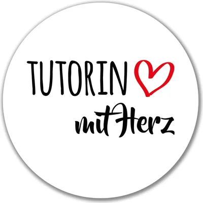 Produktbild von Huuraa Aufkleber Tutorin mit Herz 10cm rund Sticker Geschenkidee