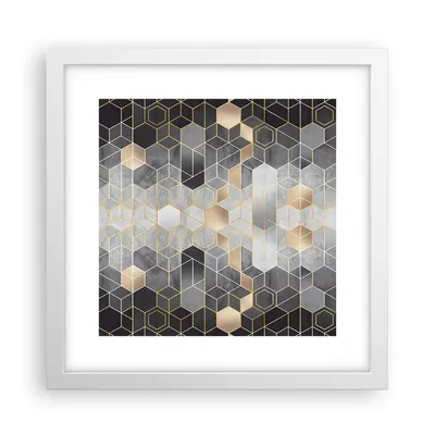 Produktbild von Gerahmtes Poster - Weißer Rahmen - Geometrisch Abstraktion Sechsecke - 30x30 cm - Wand Bild - Wanddeko - Wandbilder - Kunstposter - Wandposter - Bilderrahmen - Bilder - Kunstdruck - P2WAC30x30-4776
